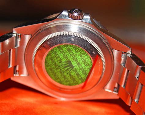 green sticker rolex|green hologram sticker on caseback.